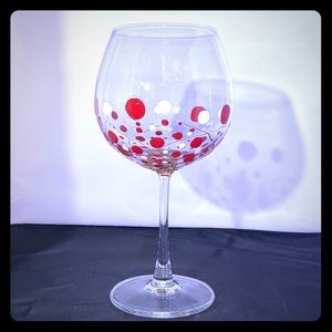 Hand painted burgundy wine glass